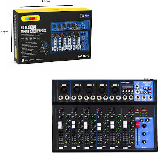 Andowl Q-7L Active Analog Console & Bluetooth