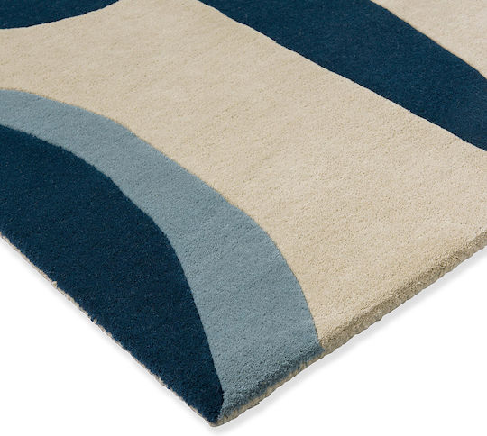 Harlequin Χειροποίητο Χαλί Ορθογώνιο Μάλλινο Blue-white 140x200cm