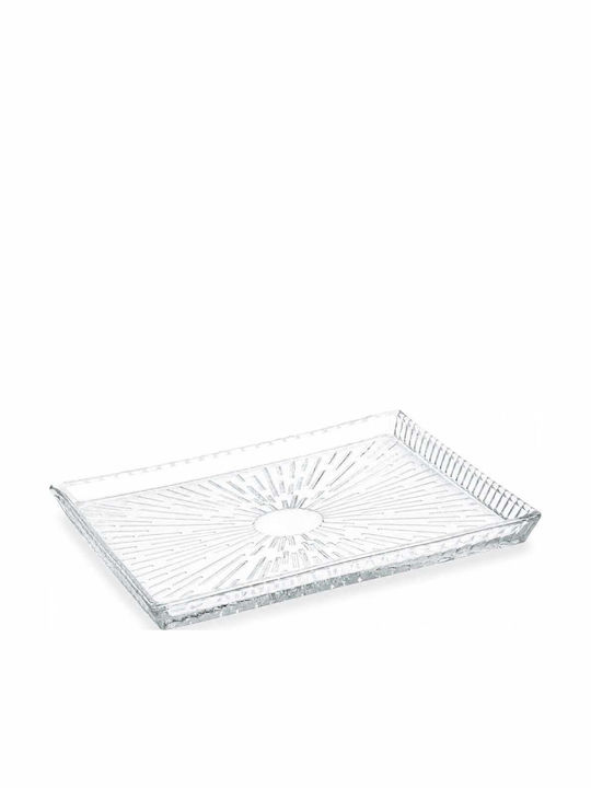 Διακοσμητικός Δίσκος Γυάλινος 25x21cm