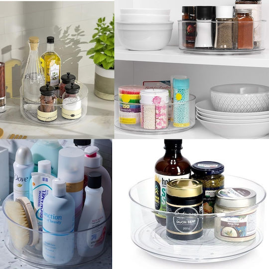 Pufo Rotating Tray Organizer Refrigerator Cabinet Kitchen Spice Storage 23 Cm