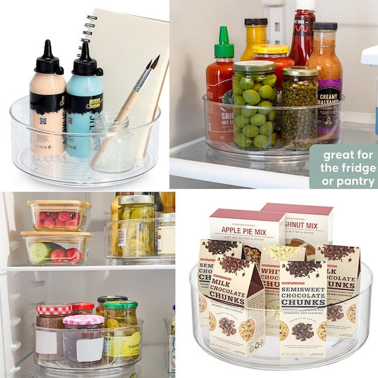 Pufo Rotating Tray Organizer Refrigerator Cabinet Kitchen Spice Storage 23 Cm