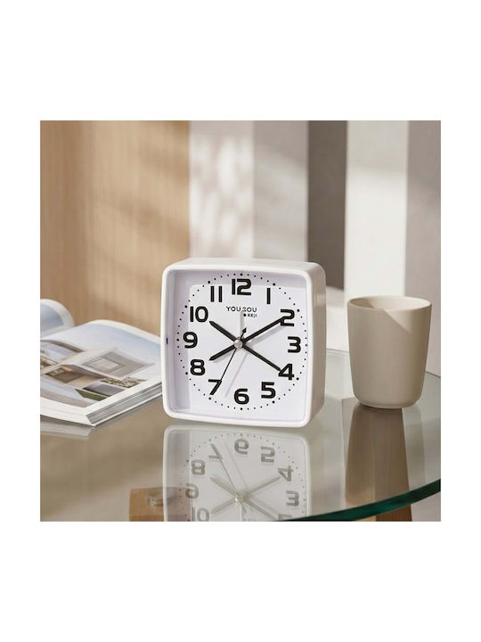 Avizar Table Clock Bedroom 13cm Clear Precise Time Display White