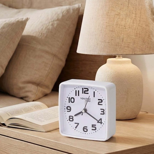 Avizar Table Clock Bedroom 13cm Clear Precise Time Display White