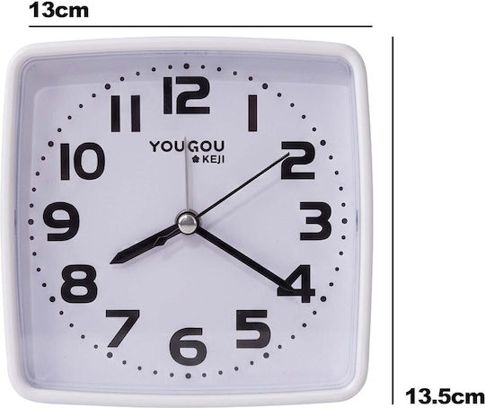 Avizar Table Clock Bedroom 13cm Clear Precise Time Display White
