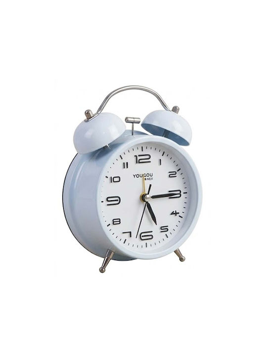 Avizar Tischuhr 12cm Schlafzimmer Runde Form Doppelglocke Elegantes Weiß