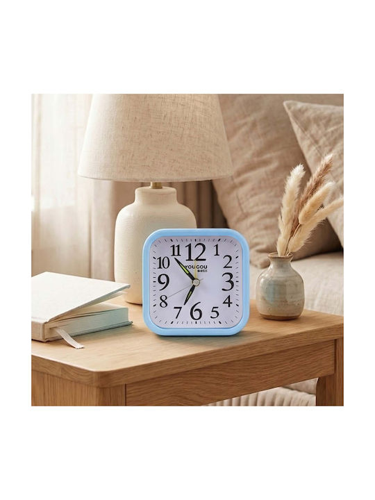 Avizar Ceas De Masă Analogic Funcție Deșteptător Pentru Dormitor Iluminare De Fundal Albastru