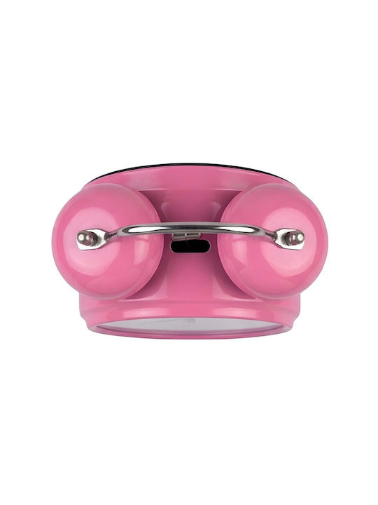 Avizar Analoge Tischuhr Schlafzimmer Doppelglocke Elegantes Rosa