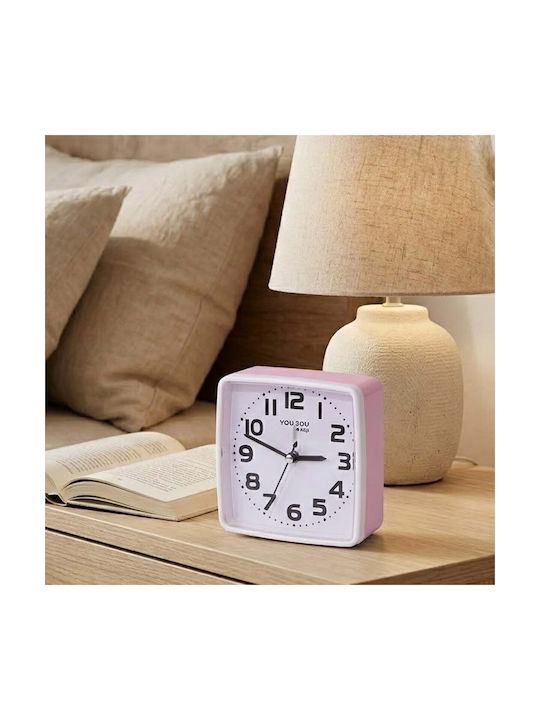 Avizar Table Clock Bedroom 13cm Clear Precise Time Display Pink