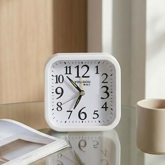 Avizar Analog Table Clock Bedroom Alarm Function Backlight White