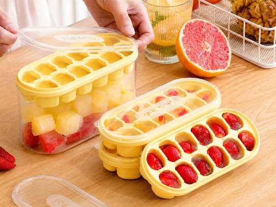 Silicone Ice Cube Mold with Lid 12 Slots Storage Container 3-07447_zo
