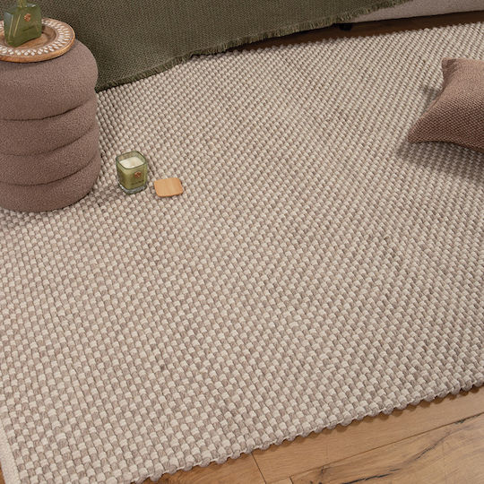 Nef-Nef Homeware Marilia Teppich Rechteckig Synthetisch,Polyester/Cotton/Leather Beige