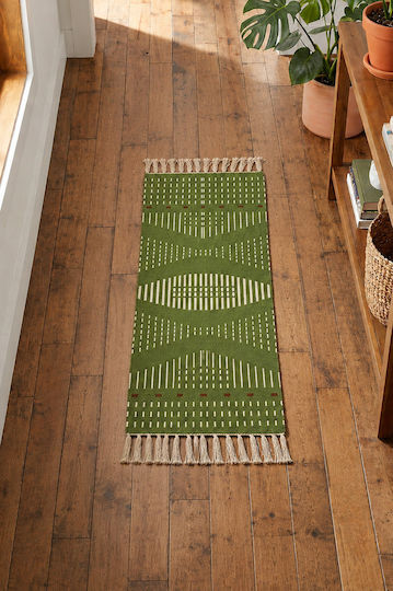 Nima Rectangular Green Living Room Rug 60x130cm