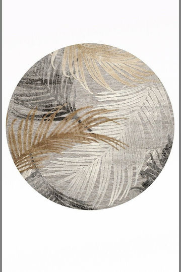 Tzikas Carpets Boheme 18531-070 Χαλί Εξωτερικού Χώρου Στρογγυλό Εκρού Φ160cm