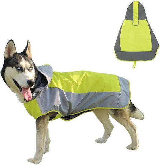 Dog Coat Waterproof Hooded Yellow Large
