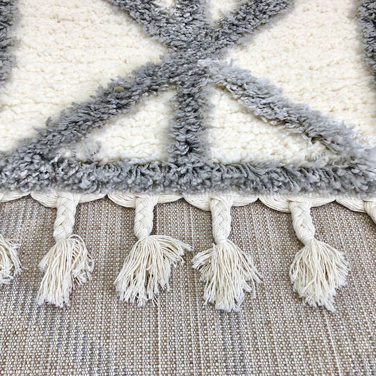 Koulis Carpets Thick 825 Χαλί Ορθογώνιο με Κρόσια Grey / Cream 165x230cm