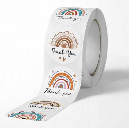 Ecarla Thank You Tape Stickers 25mm Rainbow Nnk10 500pcs