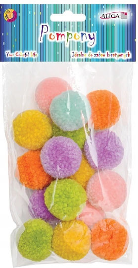 Plush Colorful Pastel Pom Poms 3cm 18 Pcs