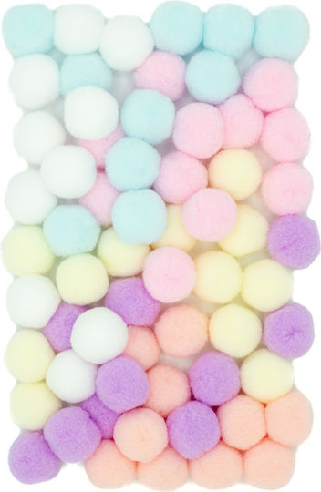 Pastell Plüsch Pom Poms Mix Farben 2cm 60 Stück