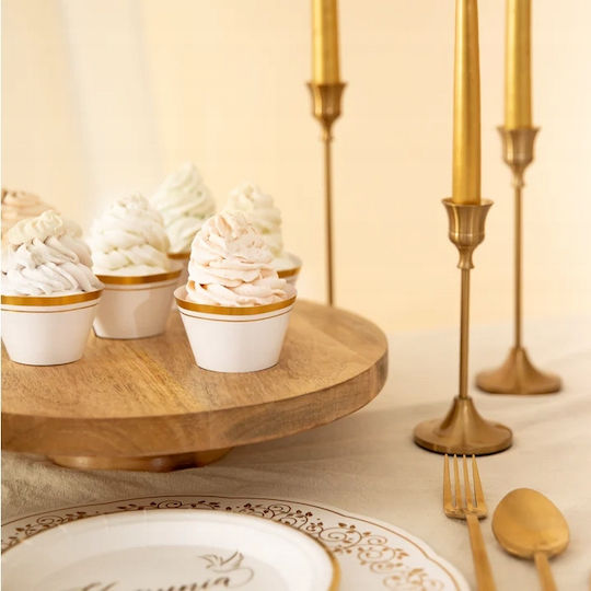 Muffin Cupcake Liners White Gold Communion Christening Wedding 6pcs