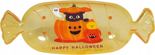 Plastic Orange Tray Plate Bowl Candy Happy Halloween 13x13cm