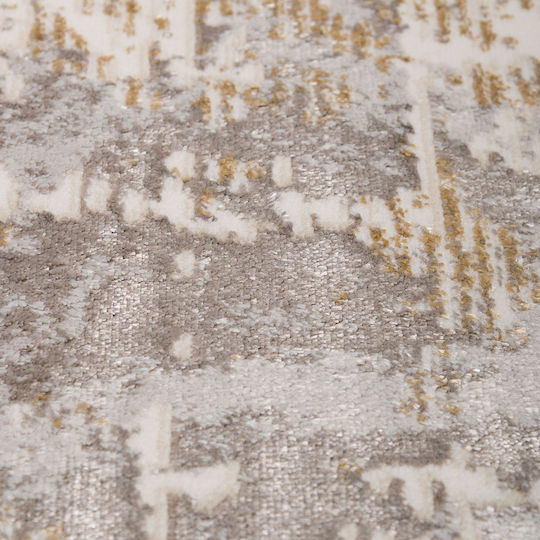 Biokarpet Wohnzimmer Teppich Weiß-Gold 67x220