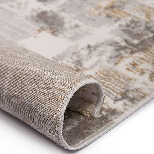 Biokarpet Wohnzimmer Teppich Weiß-Gold 67x220