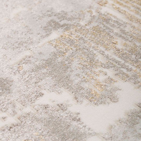 Biokarpet Wohnzimmer Teppich Weiß-Gold 67x220