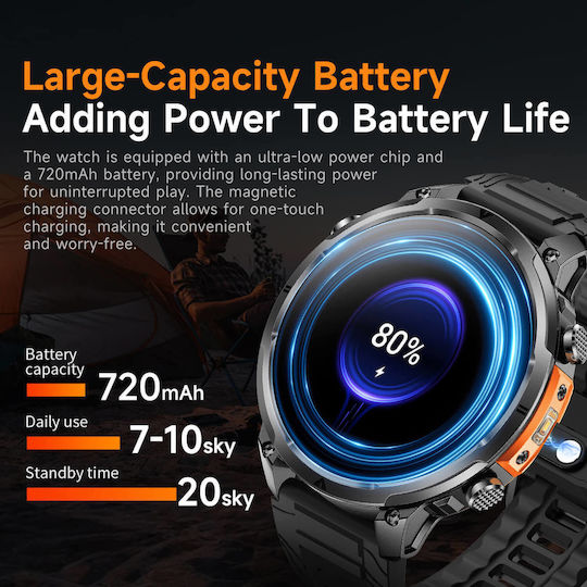 Microwear MK100 Smartwatch with Heart Rate Monitor (Black)