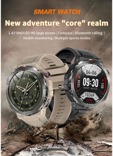Microwear MK68 Smartwatch mit Herzfrequenzsensoren (Army Green Silikon)