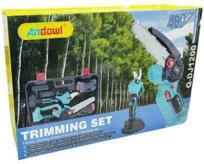 Andowl CT1298 Σετ Αλυσοπρίονο & Ψαλίδι Κλαδέματος Brushless 48V με Μπαταρίες
