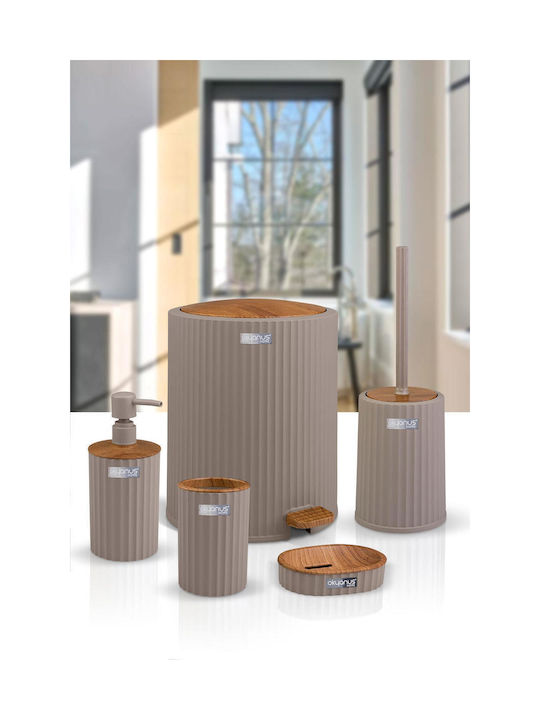 SteweHome SteweHome Badezimmerzubehör-Set Kunststoff Beiges 5 Stück SteweHome SteweHome Badezimmerzubehör-Set Kunststoff Beiges 5 Stück