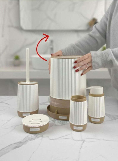 SteweHome Set Accesorii Baie Plastic Alb 5 Bucăți