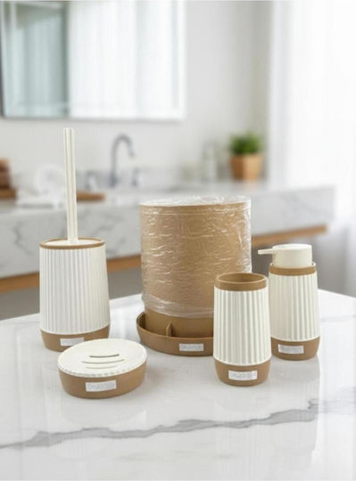 SteweHome Set Accesorii Baie Plastic Alb 5 Bucăți