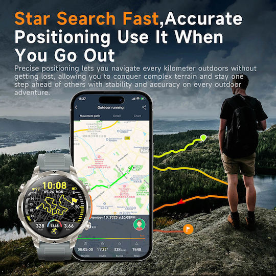 Microwear MK100 Smartwatch with Heart Rate Monitor Black Silicone