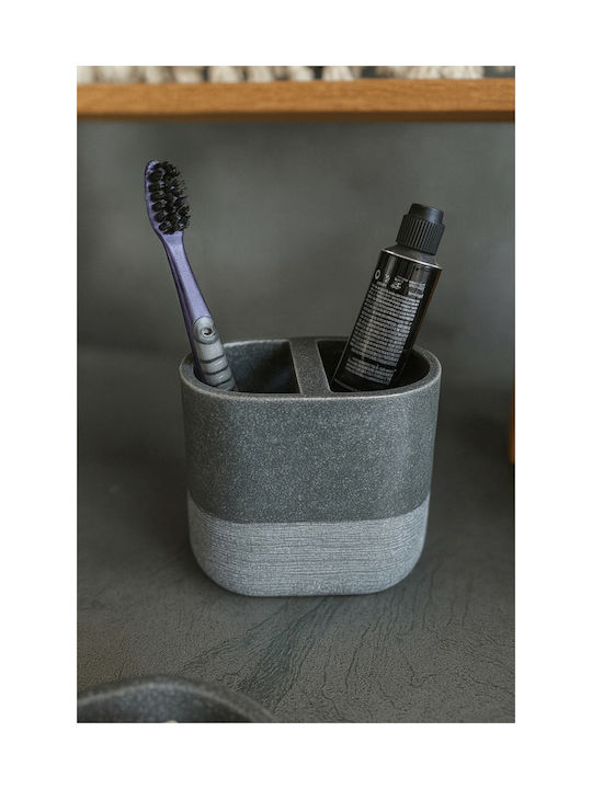 SteweHome Bathroom Accessory Set Resin Grey 5 Pieces