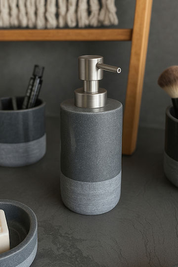 SteweHome Bathroom Accessory Set Resin Grey 5 Pieces