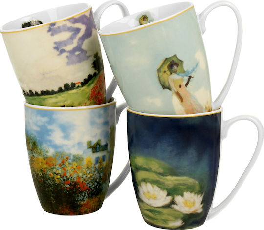 Claude Monet Tasse aus Porzellan Braune 350ml 4 Stück