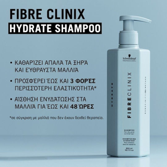 Schwarzkopf Fiber Clinix Hydrate Шампоан Възстановяване/Подхранване и Хидратация за Всички Типове Коса 300мл
