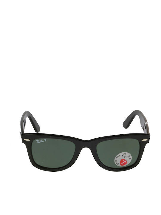 Ray Ban Унисекс Слънчеви Очила с Черна Пластмасова Рамка и Зелени Поляризирани Стъкла