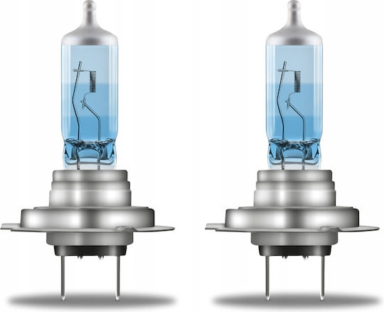2x H7 Osram Bulbs 5000k Cool Blue Intense Led Extra White Look Duo Box