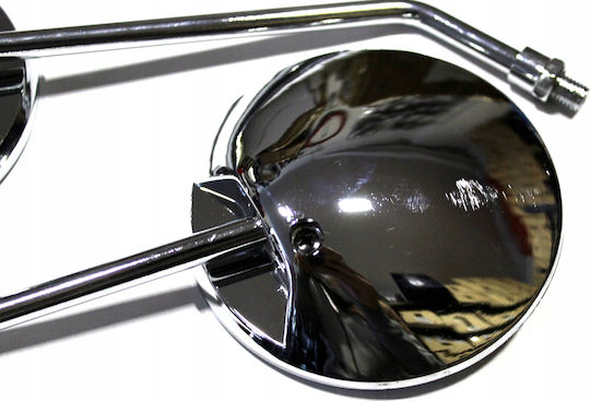 New Mirror Motorcycle Mirrors Chrome M10 Scooter Custom Bobber Chopper