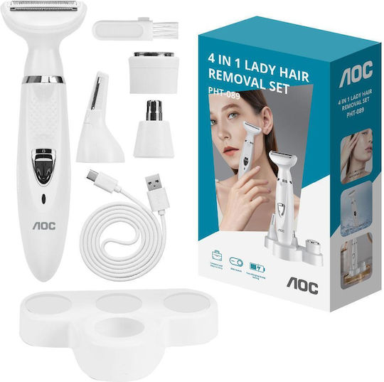 AOC _PHT089WH Foil Ξυριστική Μηχανή Προσώπου / Σώματος Επαναφορτιζόμενη