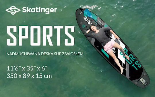 Skatinger Inflatable SUP Board with Length 3.5m Gray