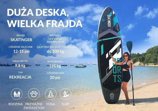 Skatinger Inflatable SUP Board with Length 3.5m Gray