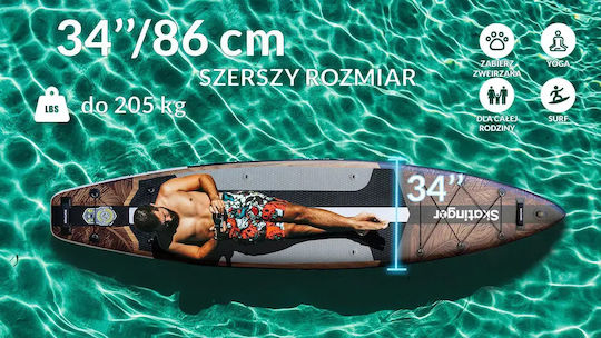Skatinger Waverider Aufblasbare SUP Board mit Länge 3,8m Braune