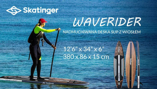 Skatinger Waverider Aufblasbare SUP Board mit Länge 3,8m Braune