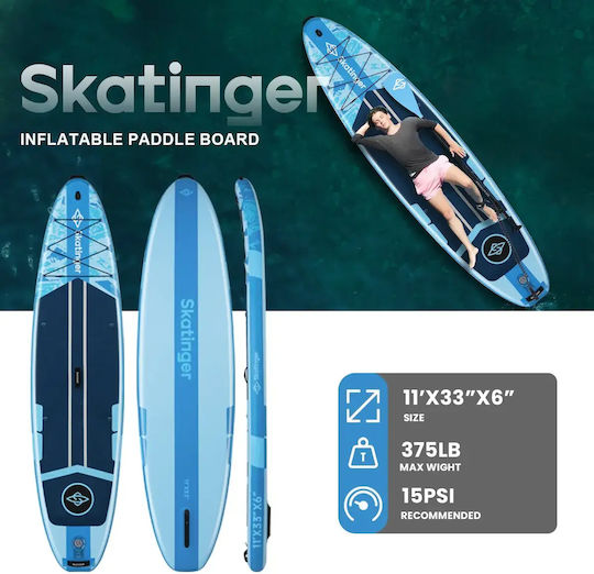 Skatinger Ice Age Inflatable SUP Board with Length 3.35m Blue