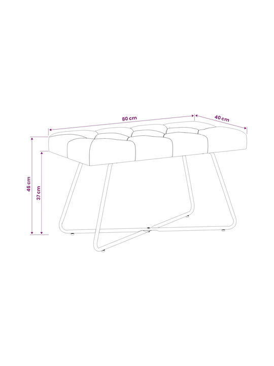 Ταμπουρέ Ξύλινο Σκούρο Κίτρινο 80x40x46εκ.