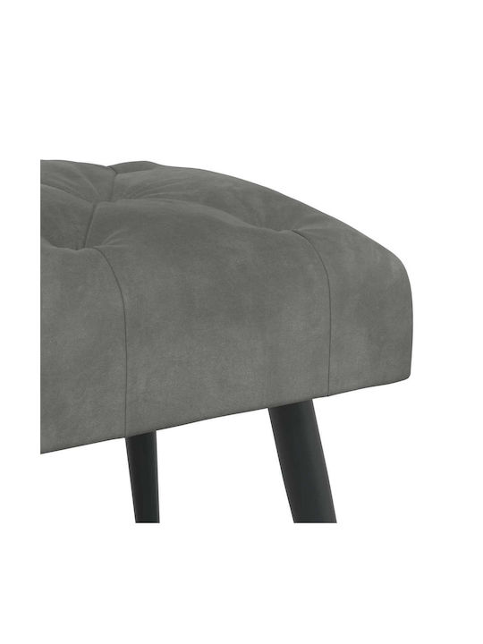 Bench Stool Upholstered with Dark Grey Velvet 60x40x45cm