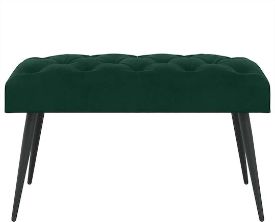 Taburet Tapițat cu Catifea Verde Închis 80x40x46cm
